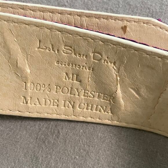 Lake Shore Drive Striped Belt SZ M/L with Acrylic Buckle - Picture 2 of 6